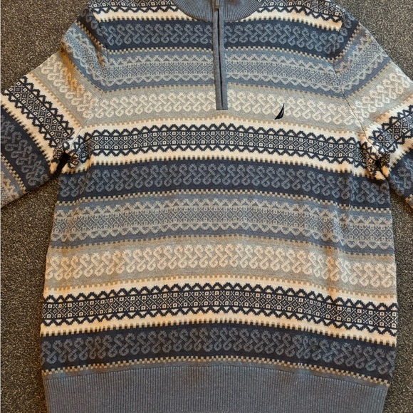 Pull Garçon Nautica – Taille 4T, Gris Et Bleu Marine, Très Bon état